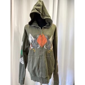 Circle of life - death before dishonor zip up hoodie size XXL missing drawstring